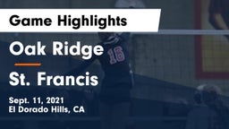 Oak Ridge  vs St. Francis  Game Highlights - Sept. 11, 2021