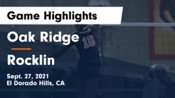 Oak Ridge  vs Rocklin  Game Highlights - Sept. 27, 2021