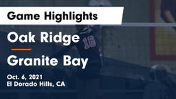 Oak Ridge  vs Granite Bay  Game Highlights - Oct. 6, 2021