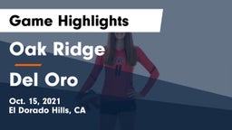 Oak Ridge  vs Del Oro Game Highlights - Oct. 15, 2021