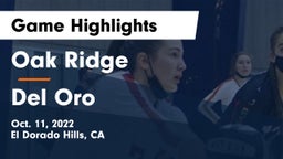 Oak Ridge  vs Del Oro   Game Highlights - Oct. 11, 2022