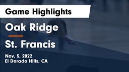Oak Ridge  vs St. Francis  Game Highlights - Nov. 5, 2022
