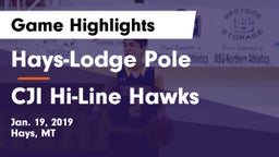 Hays-Lodge Pole  vs CJI Hi-Line Hawks Game Highlights - Jan. 19, 2019