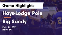 Hays-Lodge Pole  vs Big Sandy  Game Highlights - Feb. 16, 2019