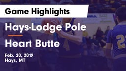 Hays-Lodge Pole  vs Heart Butte  Game Highlights - Feb. 20, 2019