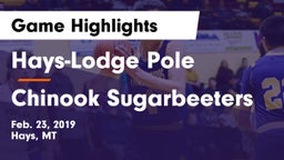 Hays-Lodge Pole  vs Chinook Sugarbeeters Game Highlights - Feb. 23, 2019