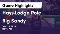 Hays-Lodge Pole  vs Big Sandy  Game Highlights - Jan. 25, 2020