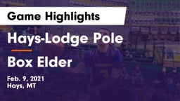 Hays-Lodge Pole  vs Box Elder Game Highlights - Feb. 9, 2021