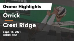 Orrick  vs Crest Ridge  Game Highlights - Sept. 16, 2021