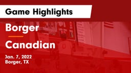 Borger  vs Canadian  Game Highlights - Jan. 7, 2022