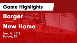 Borger  vs New Home  Game Highlights - Jan. 11, 2022