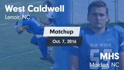 Matchup: West Caldwell vs. MHS 2016