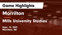 Morrilton  vs Mills University Studies  Game Highlights - Sept. 13, 2022