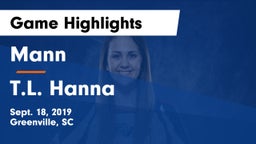 Mann  vs T.L. Hanna  Game Highlights - Sept. 18, 2019