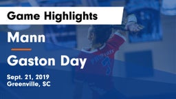 Mann  vs Gaston Day Game Highlights - Sept. 21, 2019