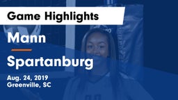 Mann  vs Spartanburg  Game Highlights - Aug. 24, 2019
