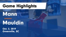 Mann  vs Mauldin  Game Highlights - Oct. 2, 2019