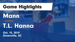 Mann  vs T.L. Hanna  Game Highlights - Oct. 15, 2019