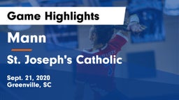 Mann  vs St. Joseph's Catholic  Game Highlights - Sept. 21, 2020