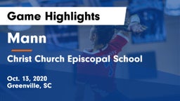 Mann  vs Christ Church Episcopal School Game Highlights - Oct. 13, 2020
