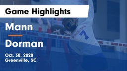 Mann  vs Dorman  Game Highlights - Oct. 30, 2020