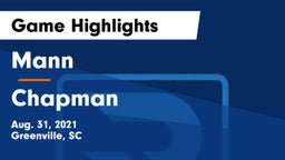 Mann  vs Chapman  Game Highlights - Aug. 31, 2021