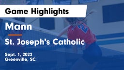Mann  vs St. Joseph's Catholic  Game Highlights - Sept. 1, 2022