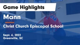 Mann  vs Christ Church Episcopal School Game Highlights - Sept. 6, 2022