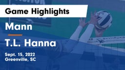 Mann  vs T.L. Hanna  Game Highlights - Sept. 15, 2022