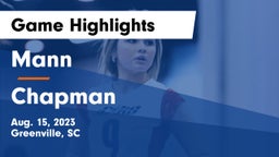 Mann  vs Chapman  Game Highlights - Aug. 15, 2023
