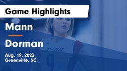 Mann  vs Dorman Game Highlights - Aug. 19, 2023