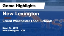 New Lexington  vs Canal Winchester Local Schools Game Highlights - Sept. 17, 2022