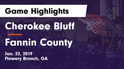 Cherokee Bluff   vs Fannin County Game Highlights - Jan. 22, 2019