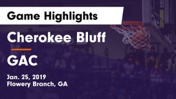 Cherokee Bluff   vs GAC Game Highlights - Jan. 25, 2019
