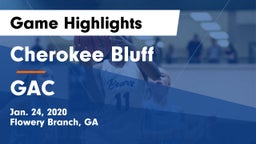 Cherokee Bluff   vs GAC Game Highlights - Jan. 24, 2020