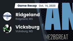 Recap: Ridgeland  vs. Vicksburg  2020