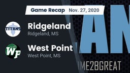 Recap: Ridgeland  vs. West Point  2020