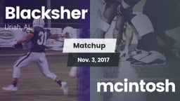 Matchup: Blacksher vs. mcintosh  2017