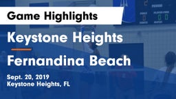 Keystone Heights  vs Fernandina Beach  Game Highlights - Sept. 20, 2019
