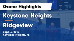 Keystone Heights  vs Ridgeview  Game Highlights - Sept. 3, 2019