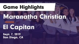 Maranatha Christian  vs El Capitan  Game Highlights - Sept. 7, 2019