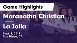 Maranatha Christian  vs La Jolla  Game Highlights - Sept. 7, 2019