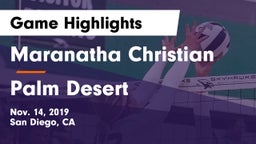 Maranatha Christian  vs Palm Desert  Game Highlights - Nov. 14, 2019