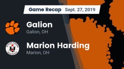 Recap: Galion  vs. Marion Harding  2019