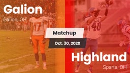 Matchup: Galion vs. Highland  2020