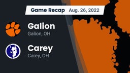 Recap: Galion  vs. Carey  2022