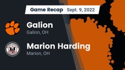 Recap: Galion  vs. Marion Harding  2022