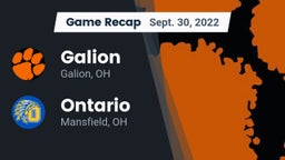 Recap: Galion  vs. Ontario  2022