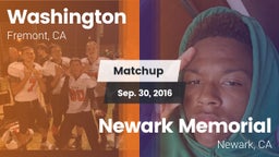 Matchup: Washington High vs. Newark Memorial  2016