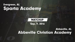 Matchup: Sparta Academy vs. Abbeville Christian Academy  2016